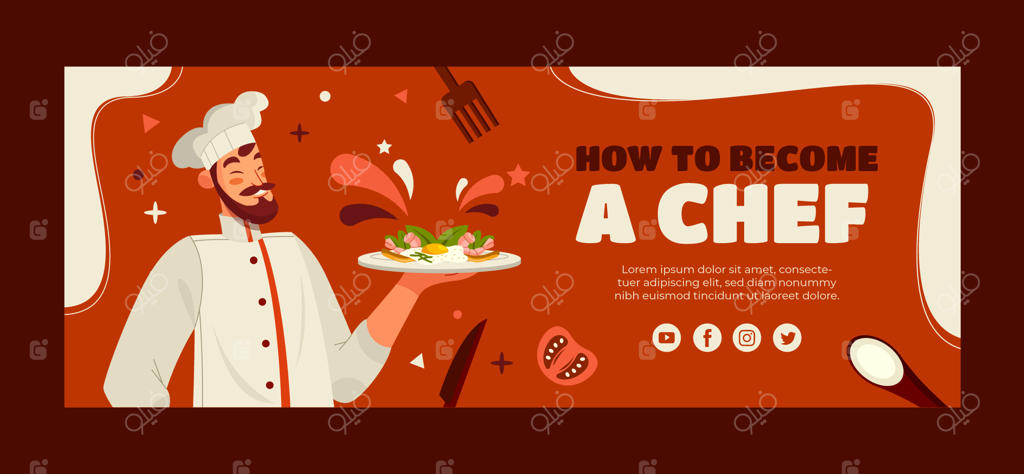 قالب کاور شبکه‌های اجتماعی برای سرآشپز و دنیای خوراک‌شناسی