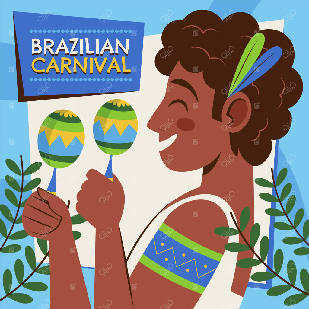 تصویرسازی ساده از جشن کارناوال برزیل