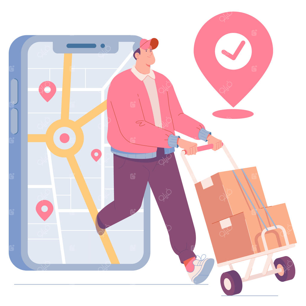 طرح مفهومی تحویل کالا با طراحی دستی و ساده