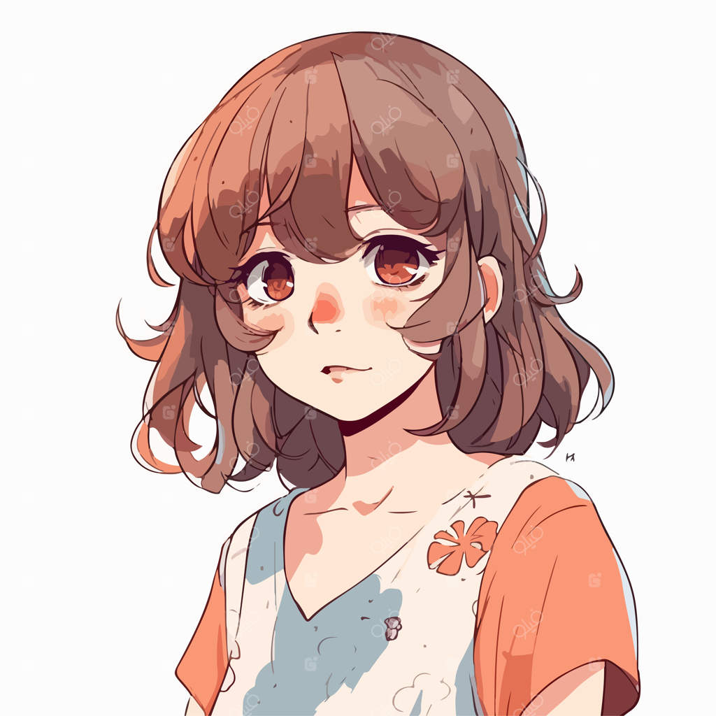 طراحی شخصیت دختر جوان به سبک انیمه و مانگا (تصویر برداری)