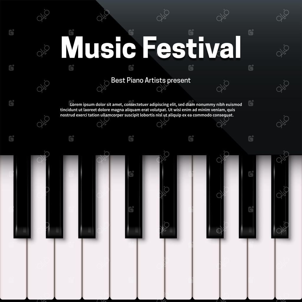 قالب پوستر جشنواره موسیقی با فضای متن