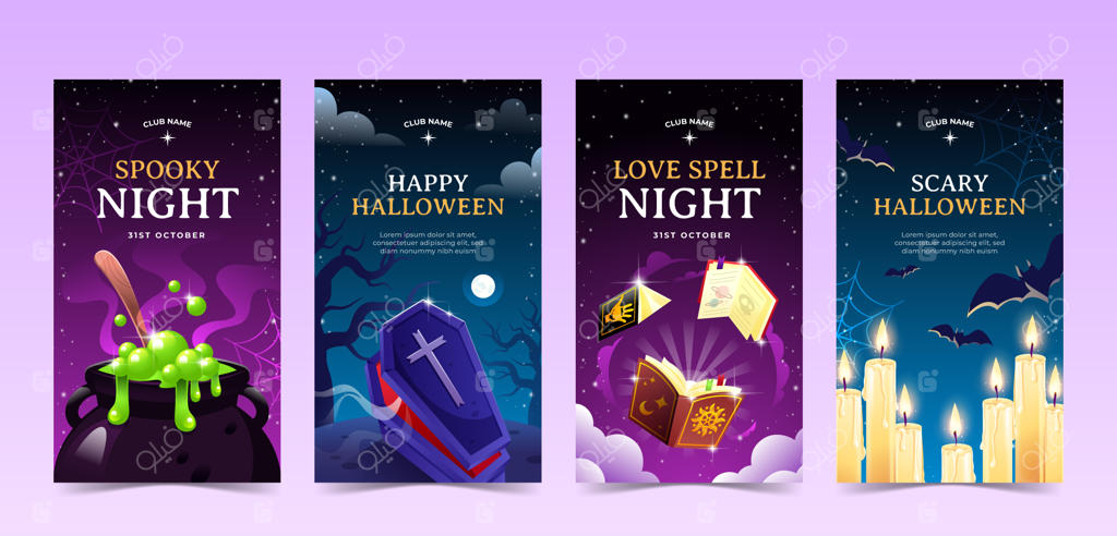 طراحی استوری اینستاگرام هالووین با گرادیانت