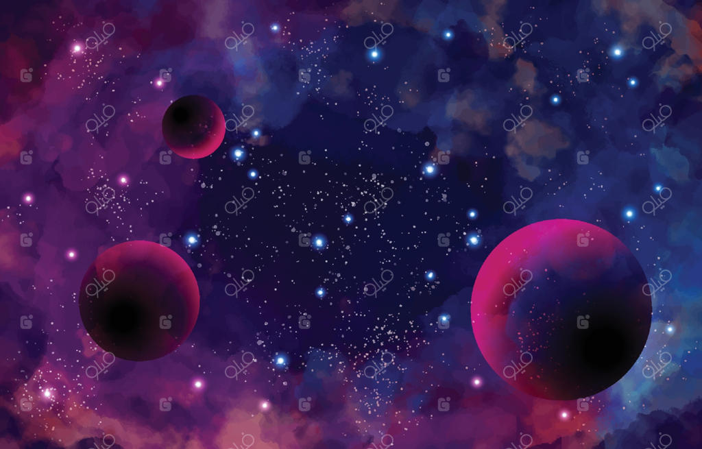 پس‌زمینه کهکشانی با آبرنگ