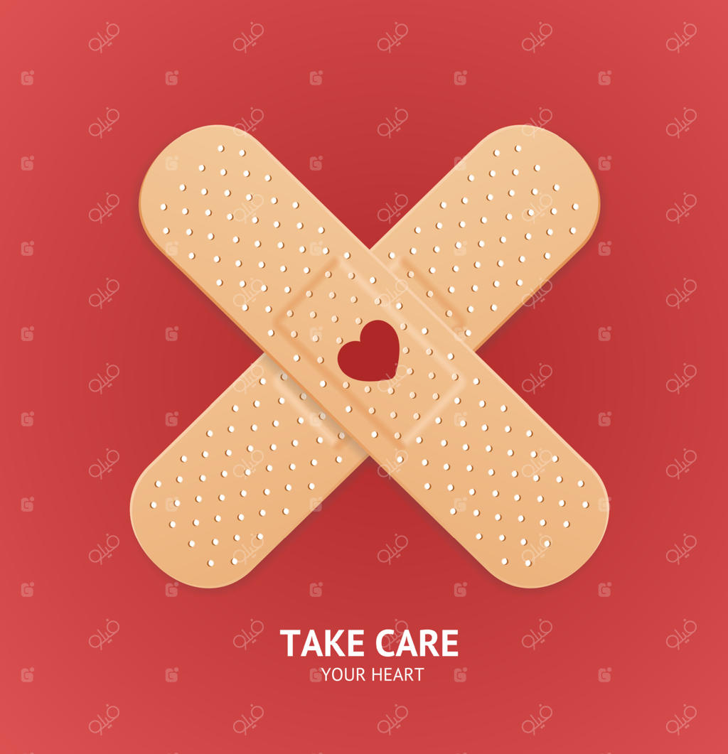 چسب زخم سه‌بعدی واقع‌گرایانه به شکل صلیب - وکتور