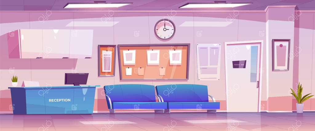 صحنه پذیرش بیمارستان به سبک طراحی تخت و دستی