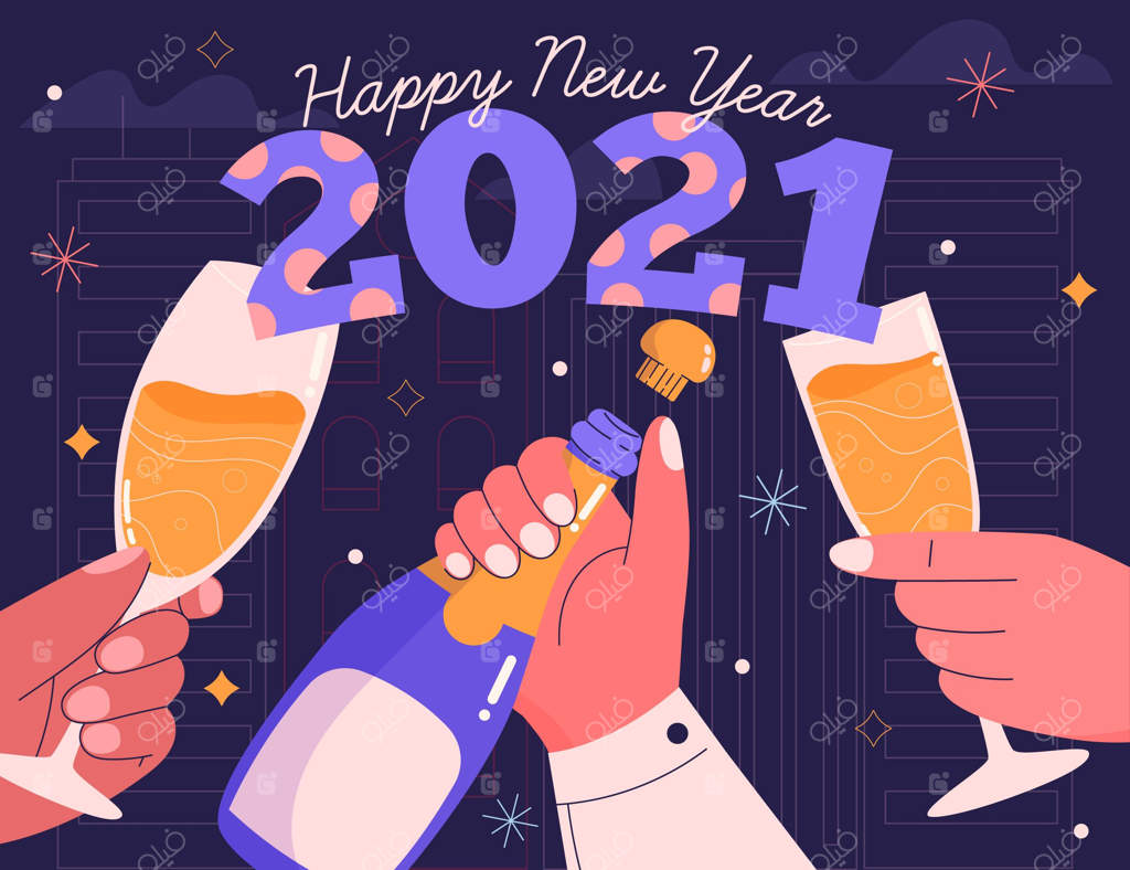 سال نو 2021 با طراحی دستی