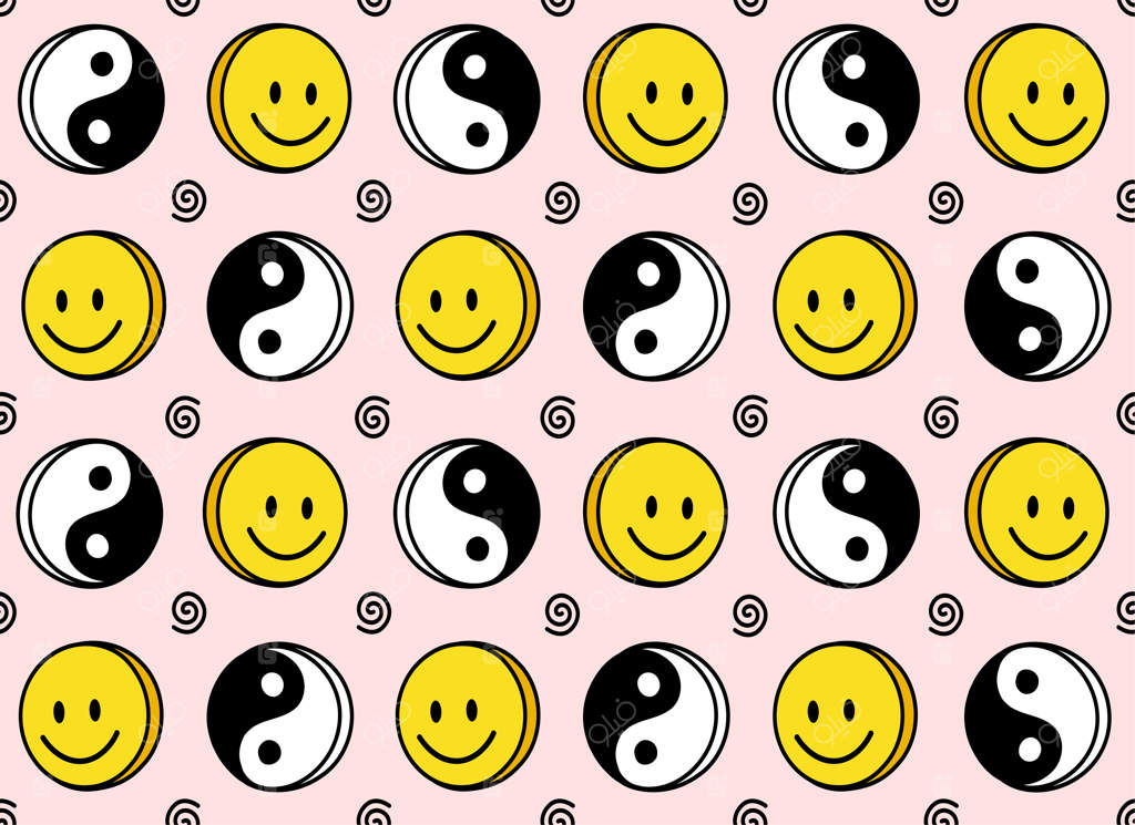 چهره‌های بامزه و خنده‌دار با طرح یین و یانگ پیوسته