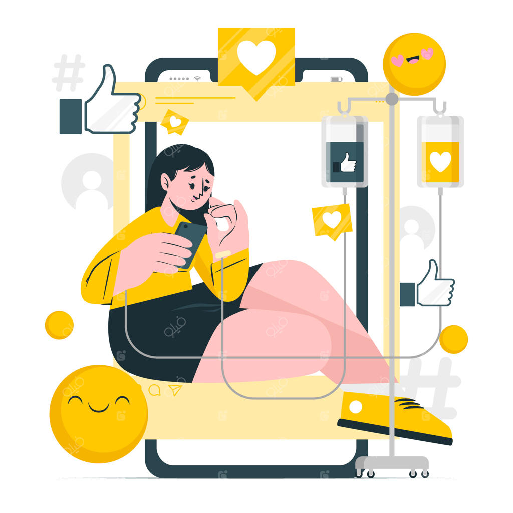 تصویرسازی مفهوم اعتیاد به شبکه‌های اجتماعی