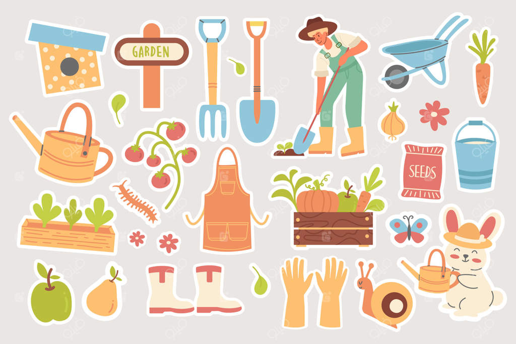 مجموعه برچسب‌های بامزه برای باغ