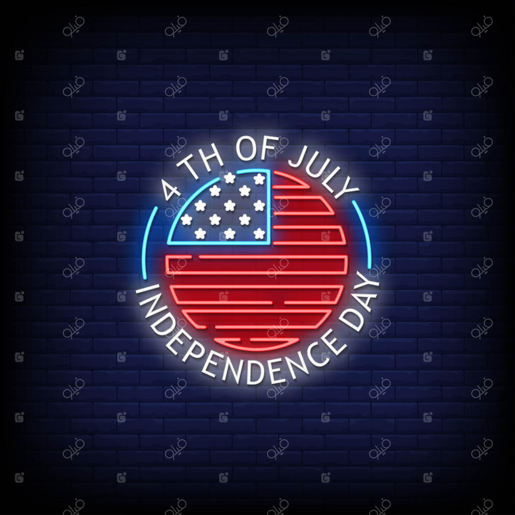 متن به سبک نئون: روز استقلال ۴ جولای