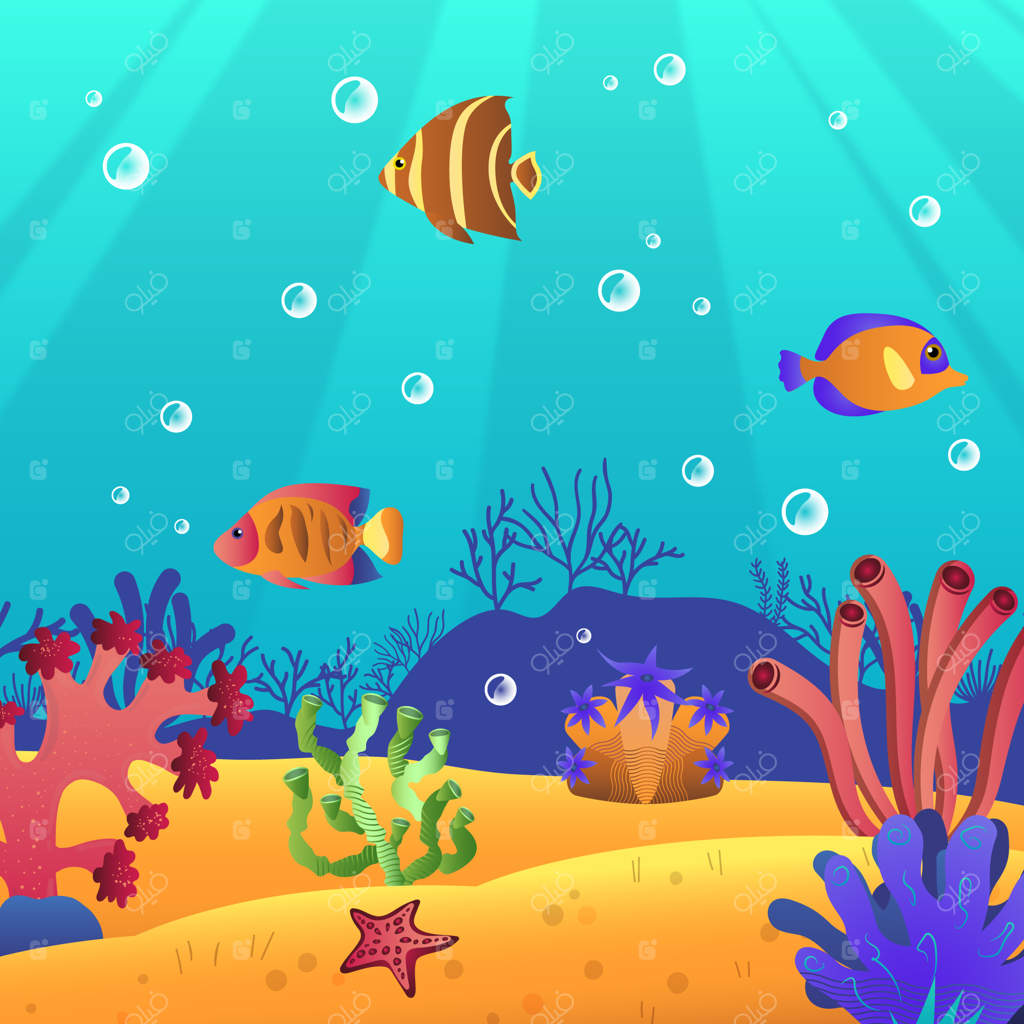 تصویرسازی روز جهانی صخره‌های مرجانی با گرادینت