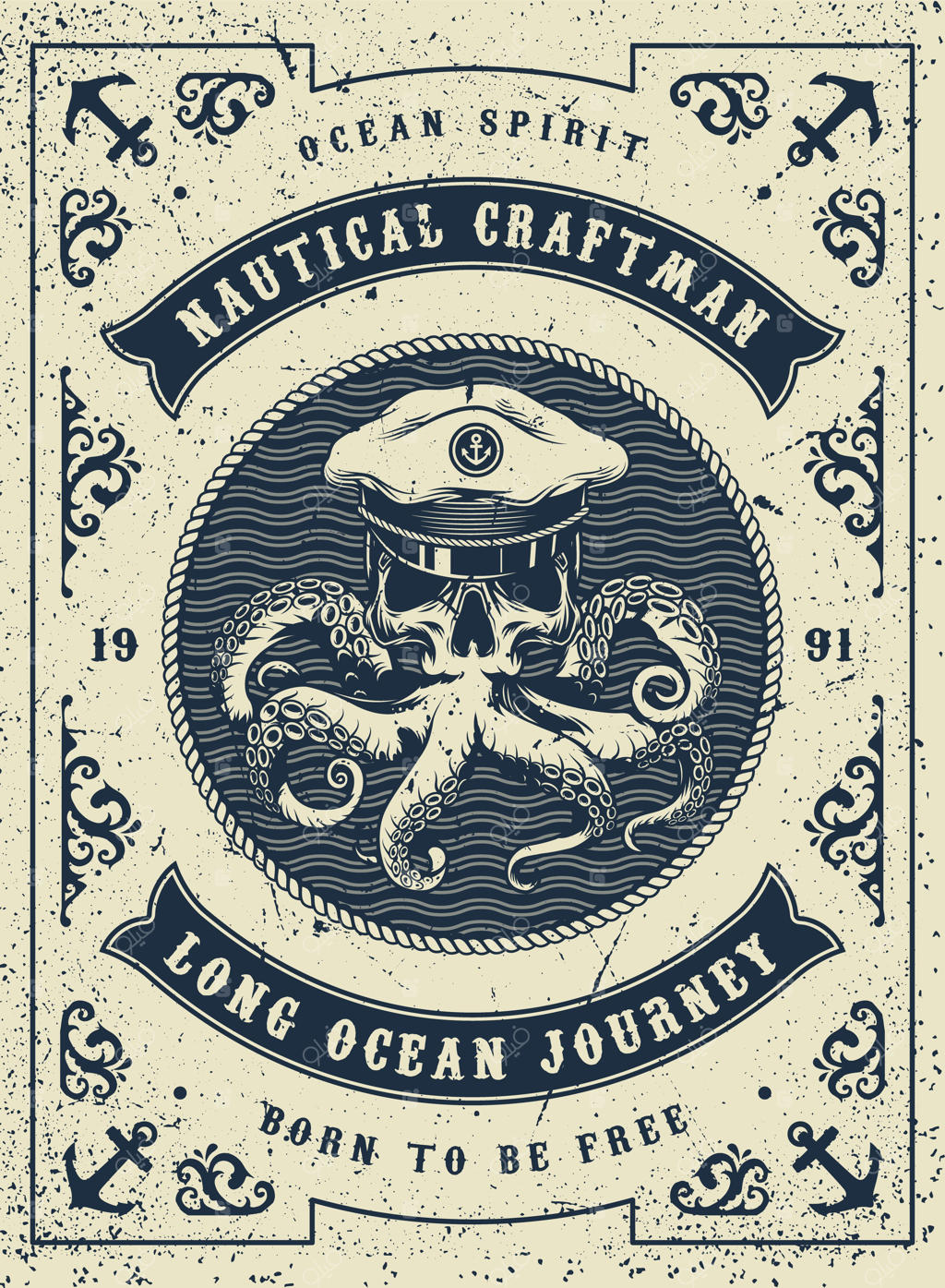 پوستر قدیمی دریا و اقیانوس