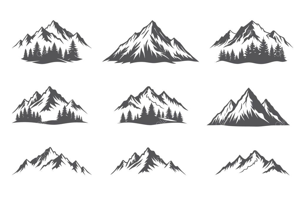 مجموعه وکتور سیلوئت کوه