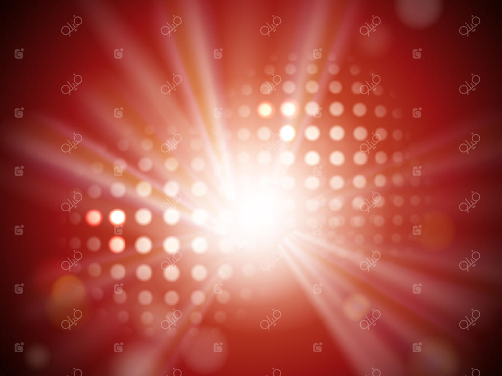 پس‌زمینه قرمز انتزاعی با نورافکن، نور صحنه و المان‌های هاف‌تون