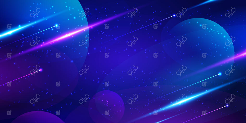 پس‌زمینه فضایی خیره‌کننده با شهاب‌های رنگارنگ وکتور حرفه‌ای