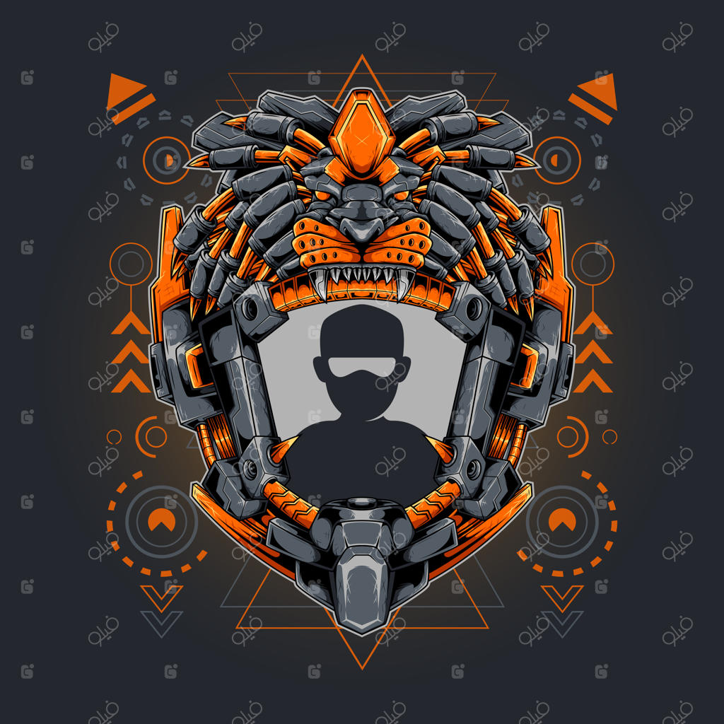 حاشیه با تصویر سر شیر