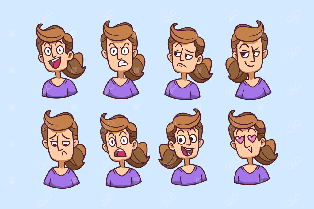 تصویرسازی از حالات چهره شخصیت‌ها