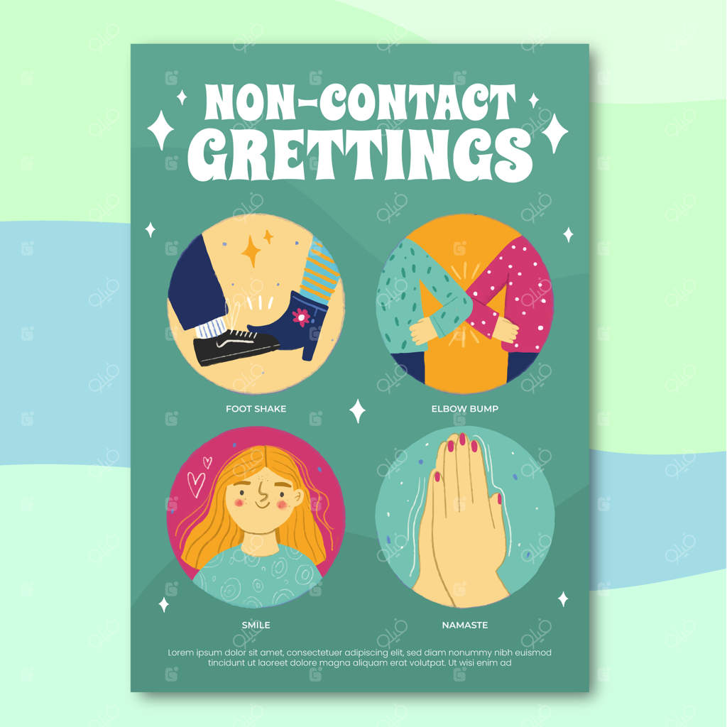 طراحی پوستر برای خوشامدگویی بدون تماس