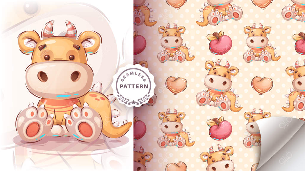 شخصیت کارتونی بچه دایناسور بامزه و جذاب