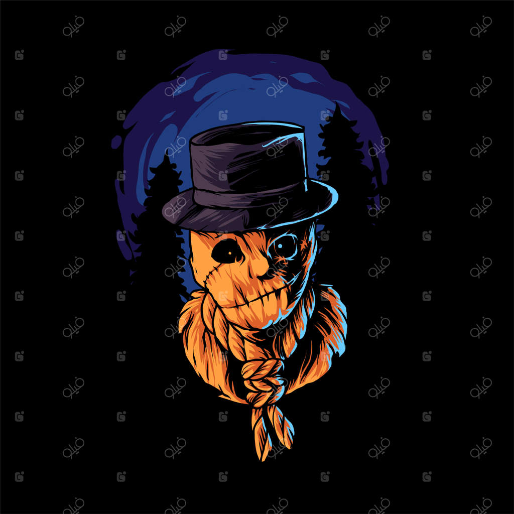 تصویر ویژه مرد کیسه‌ به مناسبت هالووین، ایده‌آل برای چاپ روی تی‌شرت