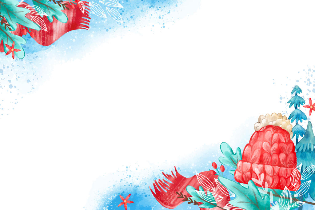 پس‌زمینه آبرنگی جشن زمستانی