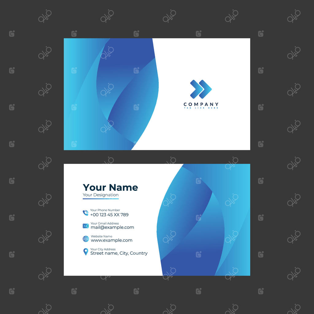 طرح قالب کارت ویزیت به رنگ آبی برای کسب‌وکار شما