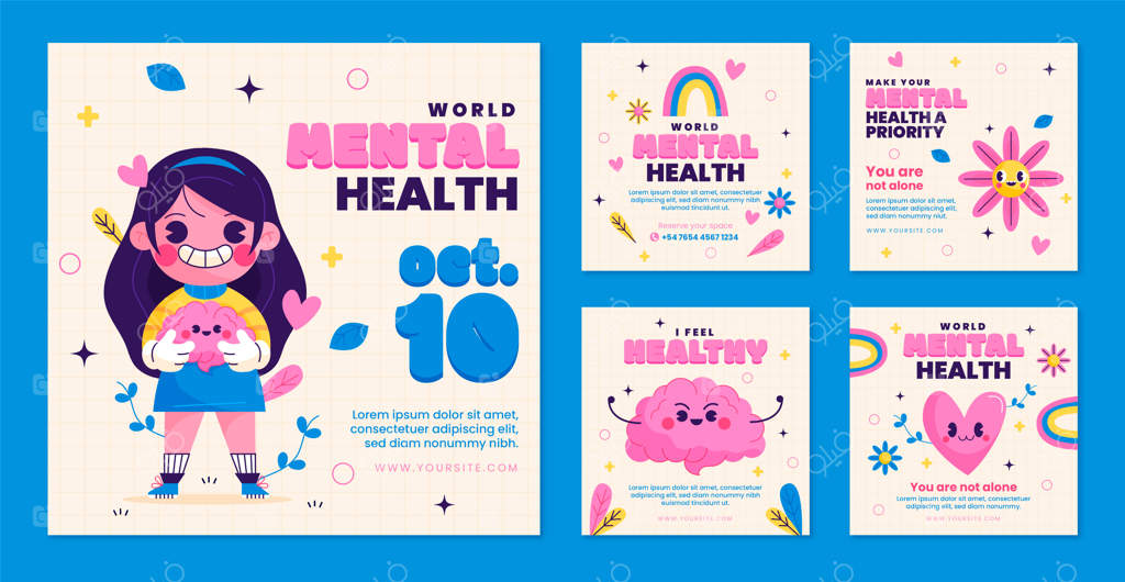 مجموعه پست‌های اینستاگرام روز جهانی سلامت روان