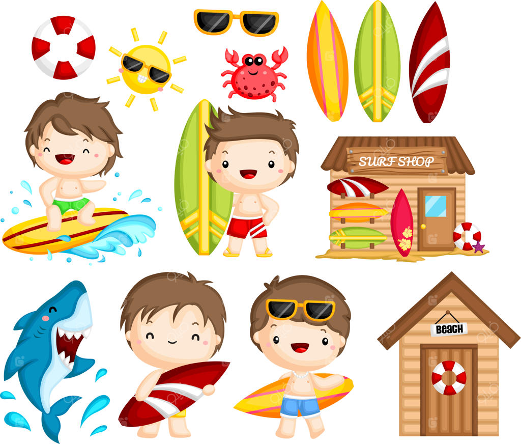 اشیاء و فعالیت‌های مرتبط با موج‌سواری مردان