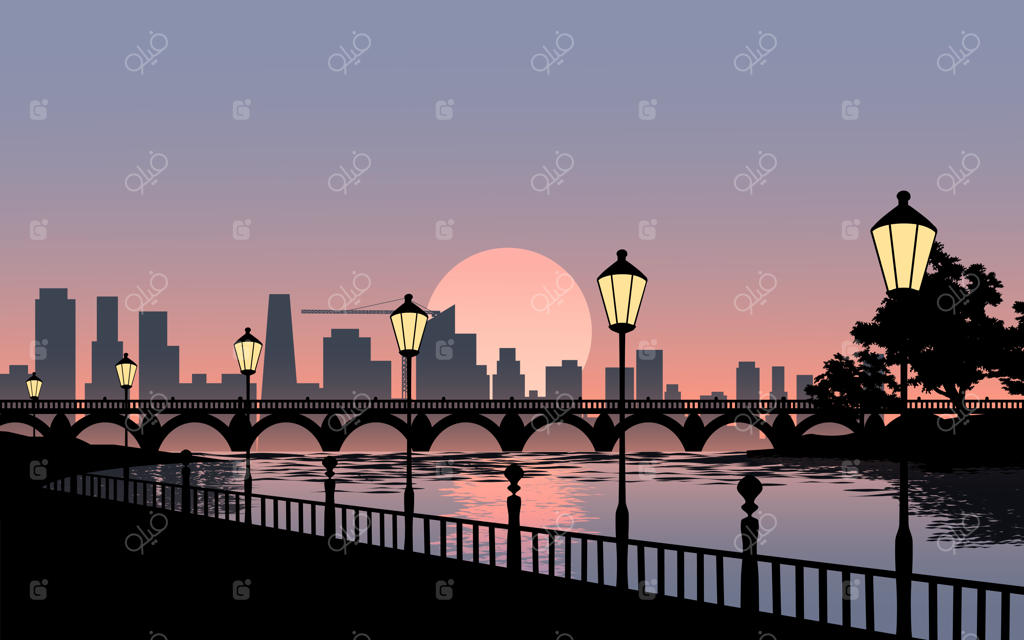 منظره غروب شهر