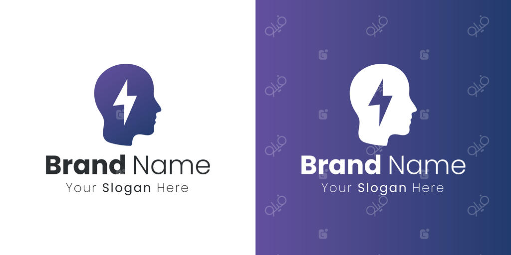 تصویر الهام‌بخش سر با علامت رعد و برق، نماد انرژی و نوآوری برای کسب و کار شما