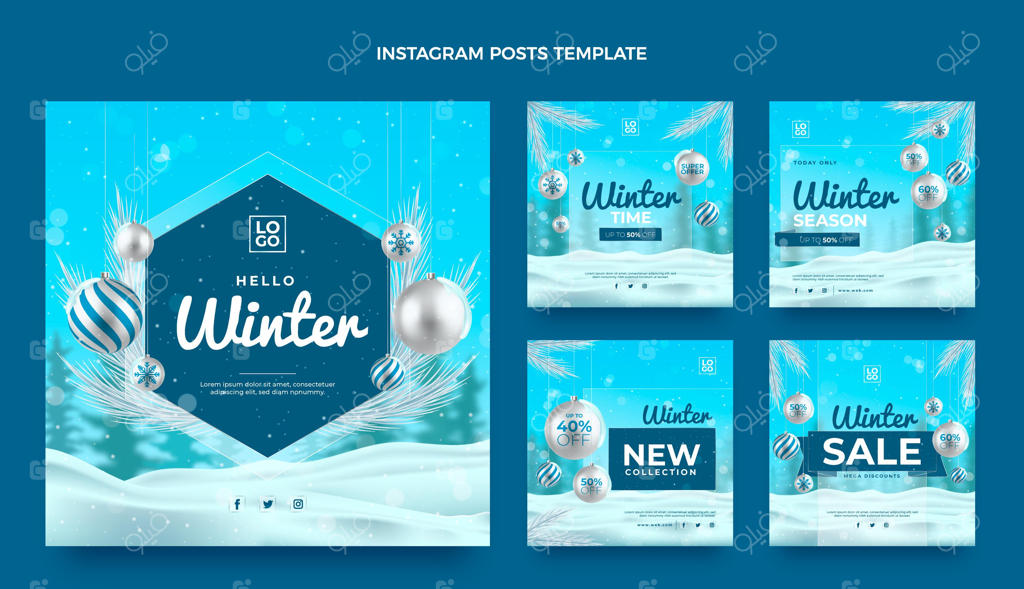 مجموعه پست‌های اینستاگرام زمستانی با حال و هوای واقعی