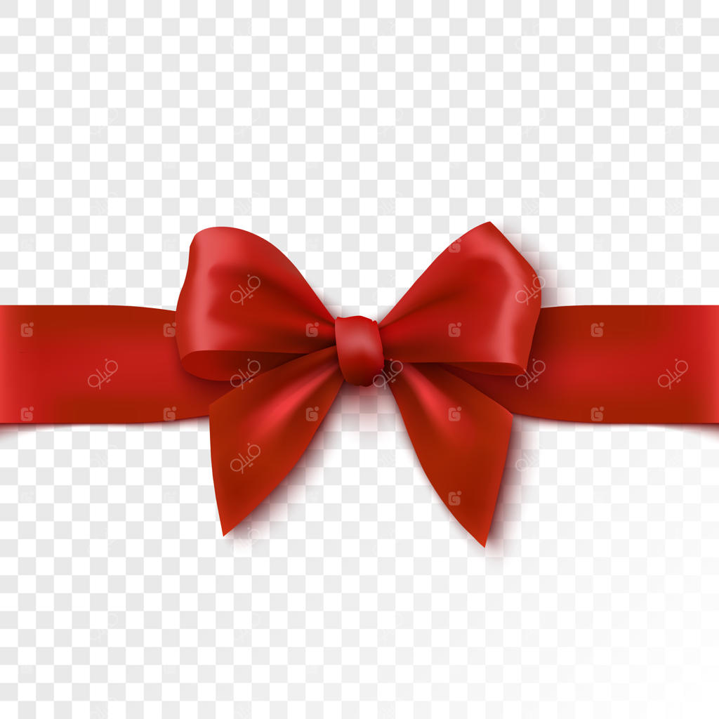 نوار تزئینی قرمز برای جعبه هدیه - تصویرسازی بسته‌بندی جشن