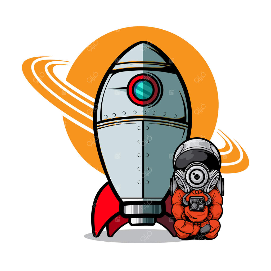 تصویر فضانورد و سفینه فضایی