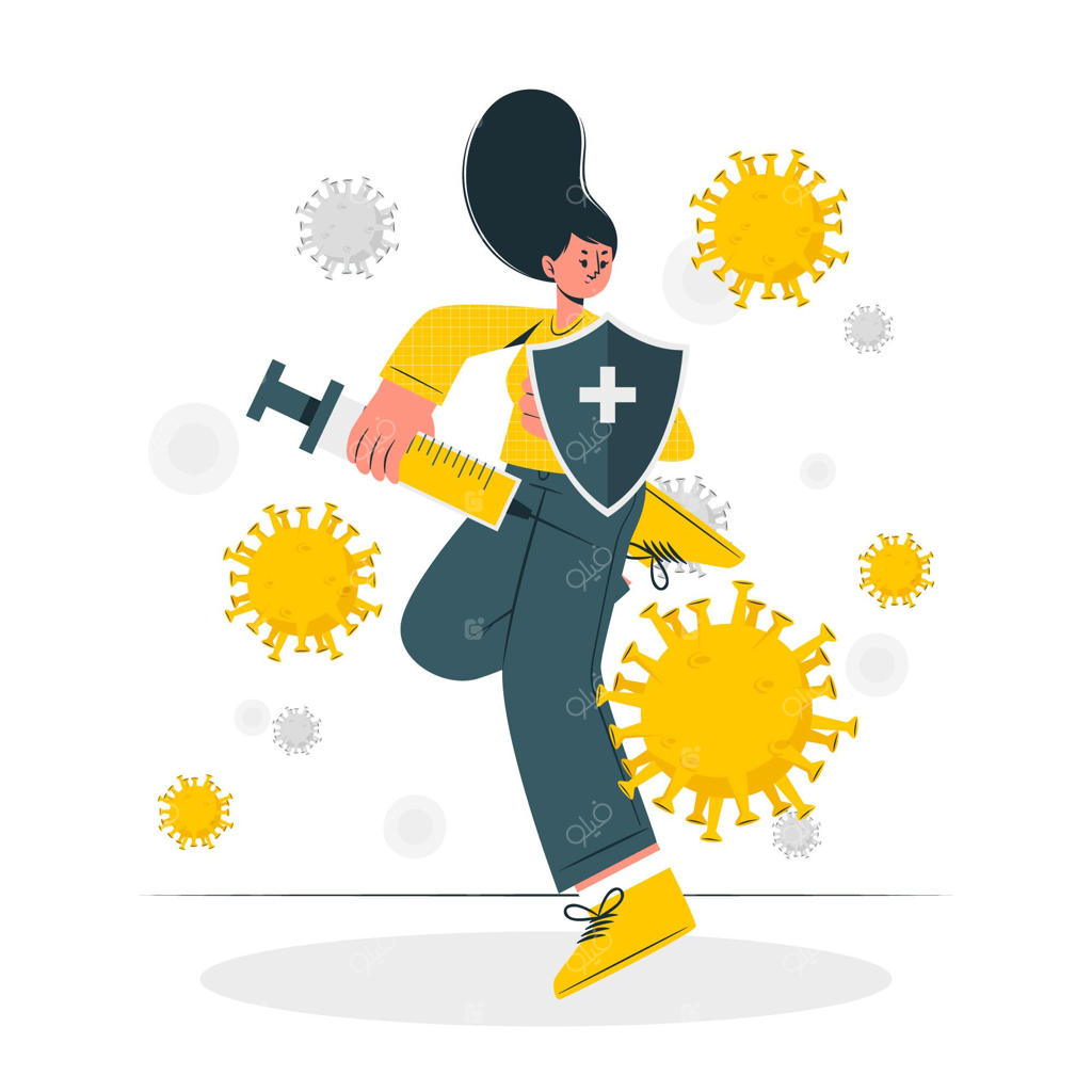 مفهوم مبارزه با ویروس کرونا - تصویرسازی