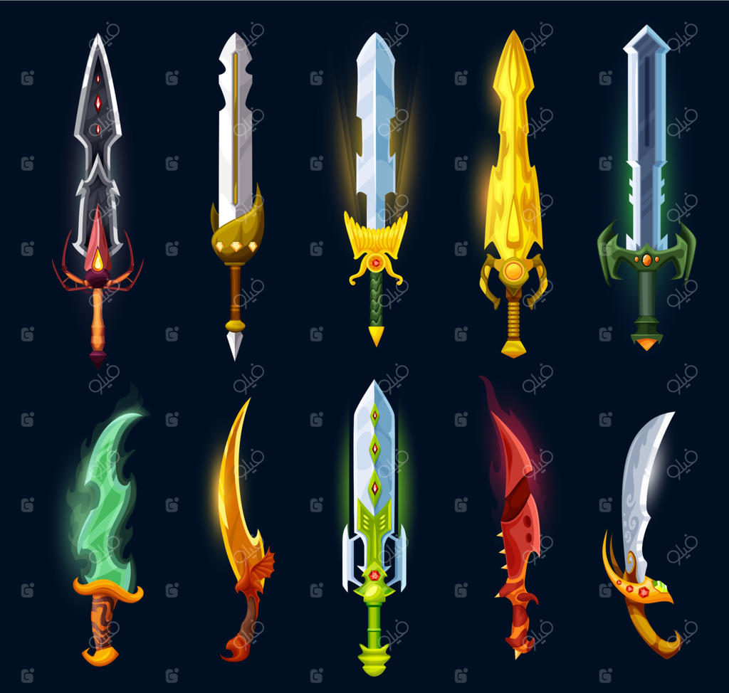 تیغه‌ها، شمشیرها و خنجرهای جادویی فانتزی قرون وسطایی