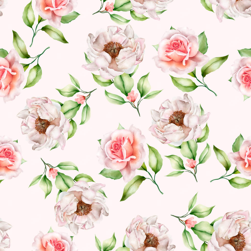 پترن گل‌های آبرنگی دست‌کشیده