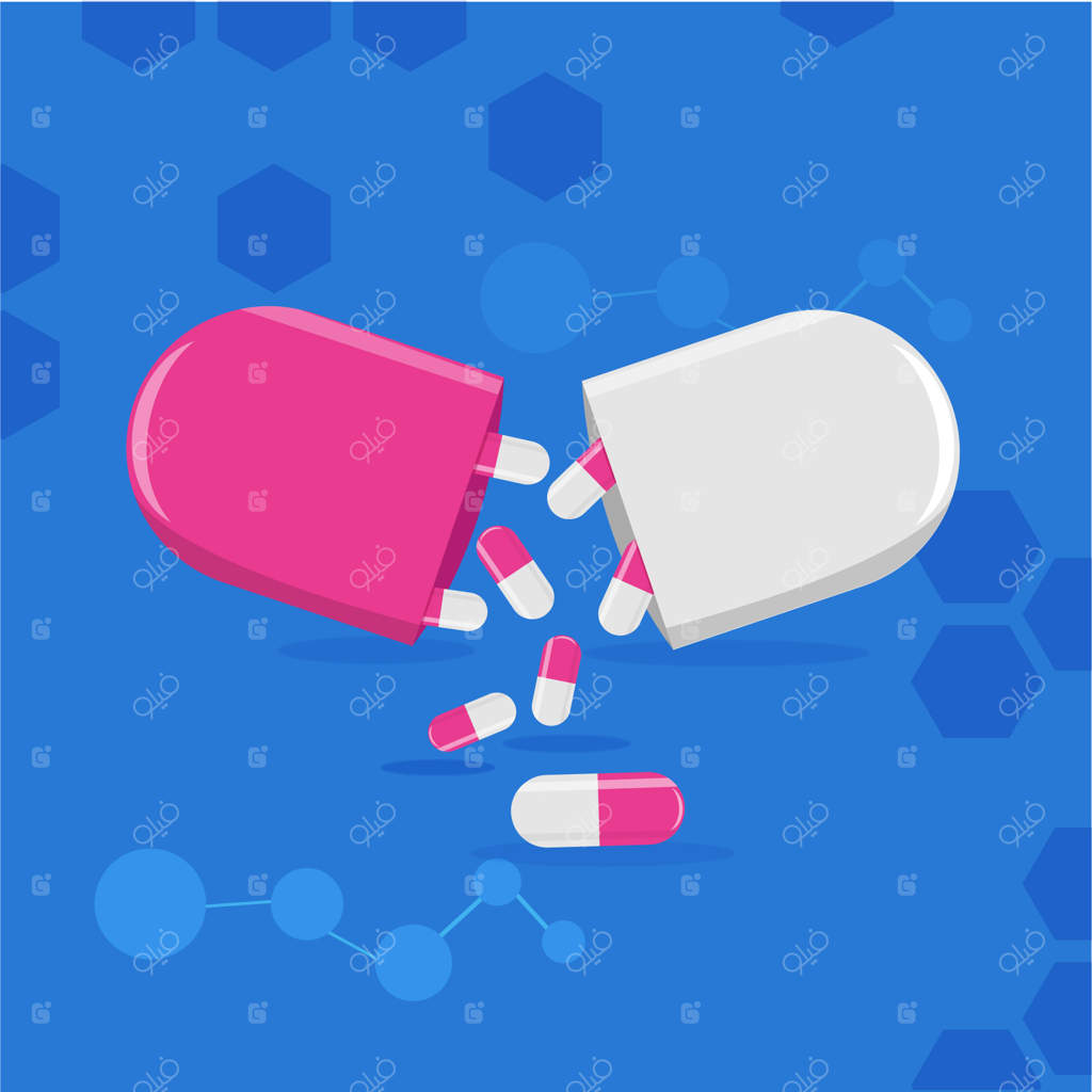 پس‌زمینه‌ای با قرص‌ها