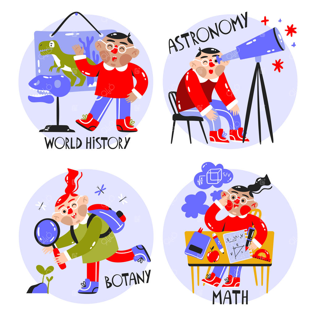 استیکرهای مدرسه‌ای با طراحی دستی