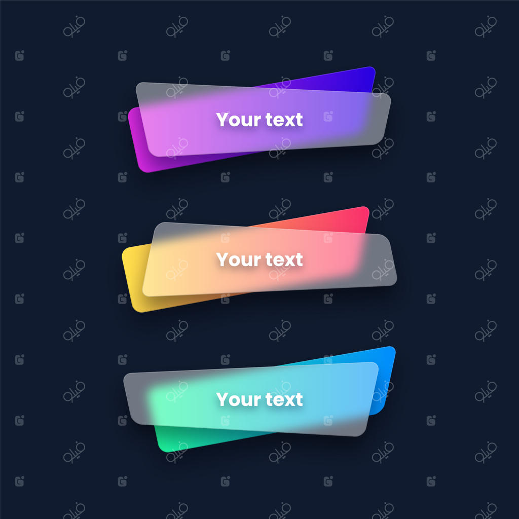 مجموعه بنرهای شفاف و رنگارنگ