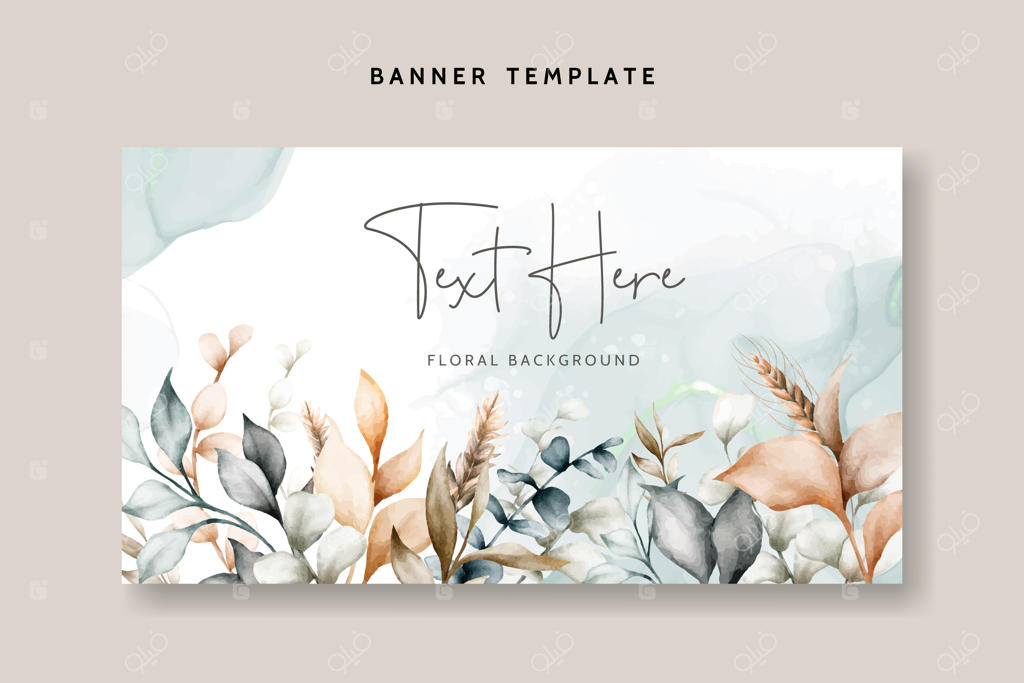 الگوی پس‌زمینه آبرنگی برگ‌های کلاسیک و شیک