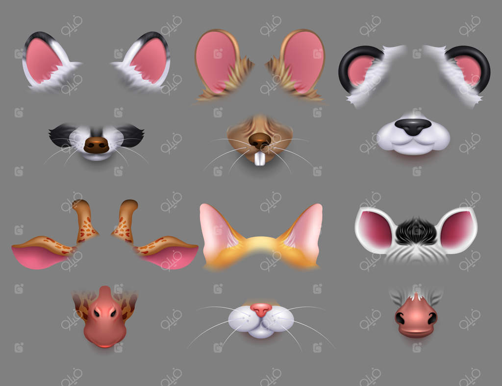 فیلترهای ویدیویی گوش و بینی حیوانات بامزه. ماسک‌های خنده‌دار صورت حیوانات برای موبایل