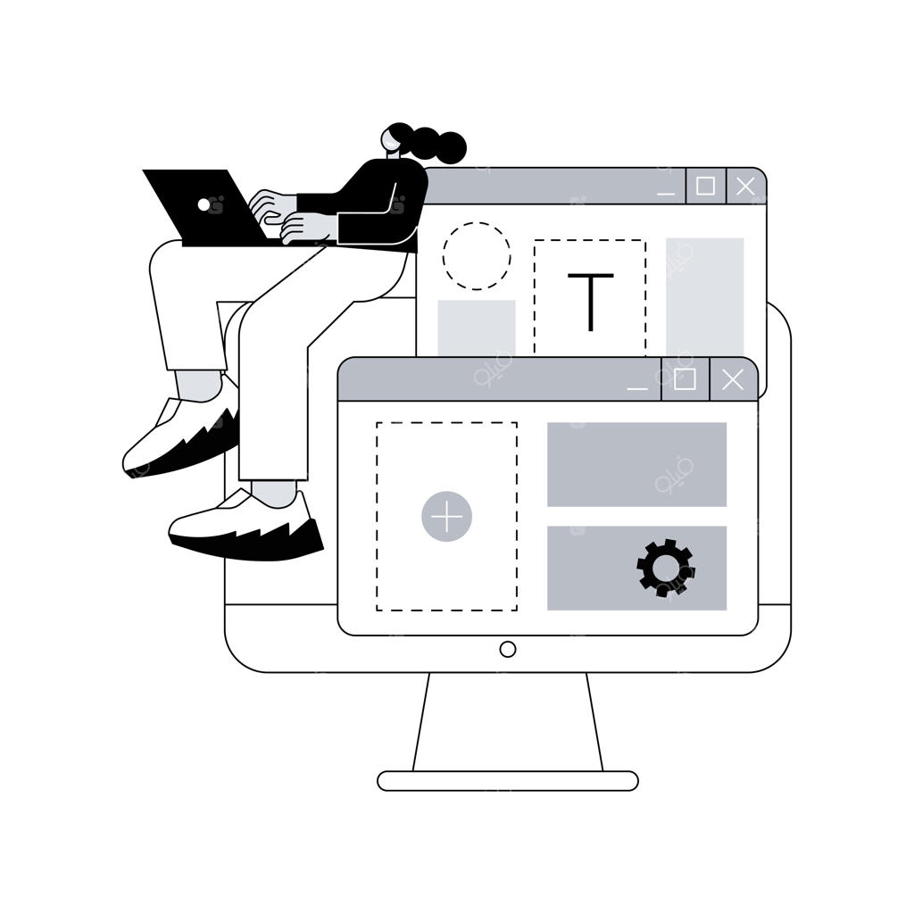 تصویرسازی وکتور با مفهوم انتزاعی قالب وب‌سایت