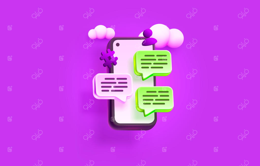 طراحی بنر برای ایمیل موبایل، چت، اینترنت و وب‌سایت (وکتور)