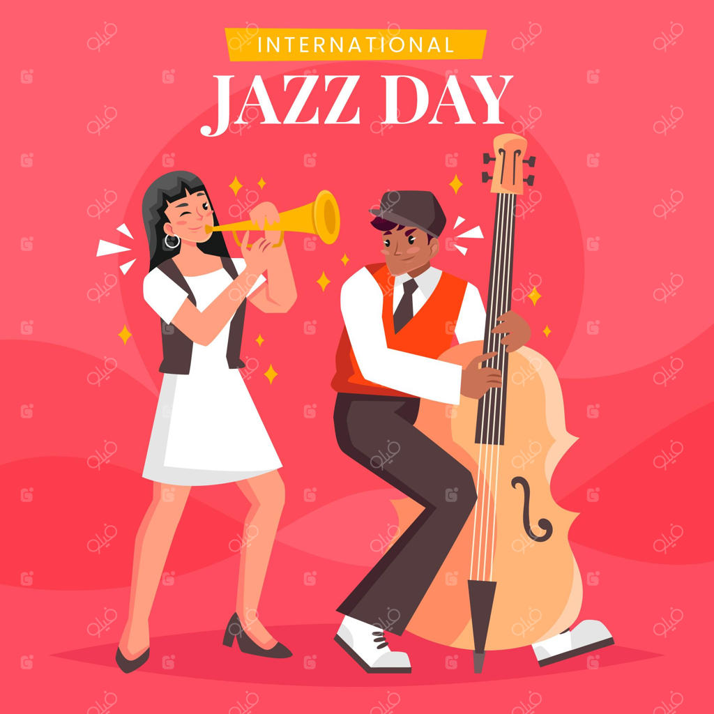 تصویرسازی دست‌ساز روز جهانی جاز