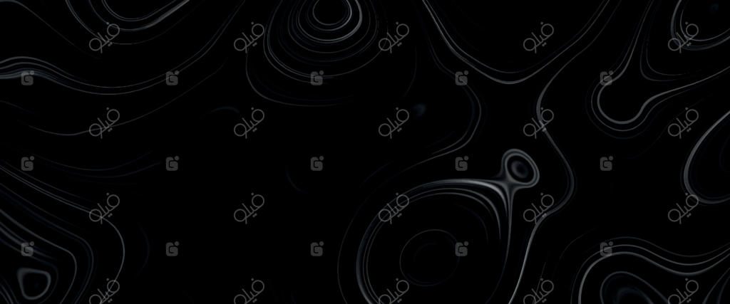 خطوط منحنی جریان مایع به رنگ‌های فلزی نقره‌ای و مشکی. پترن براق و بافت‌های زمینه‌ای خنک. طراحی زیبا با خطوط موج‌دار و رنگ‌های خاکستری.