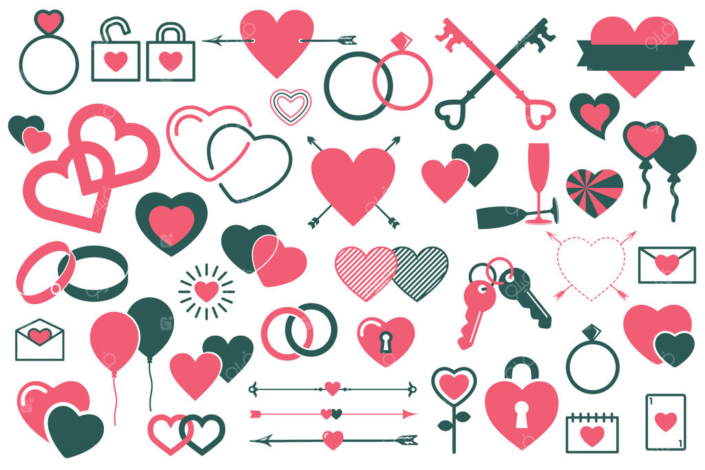 آیکون‌های قلب رنگارنگ