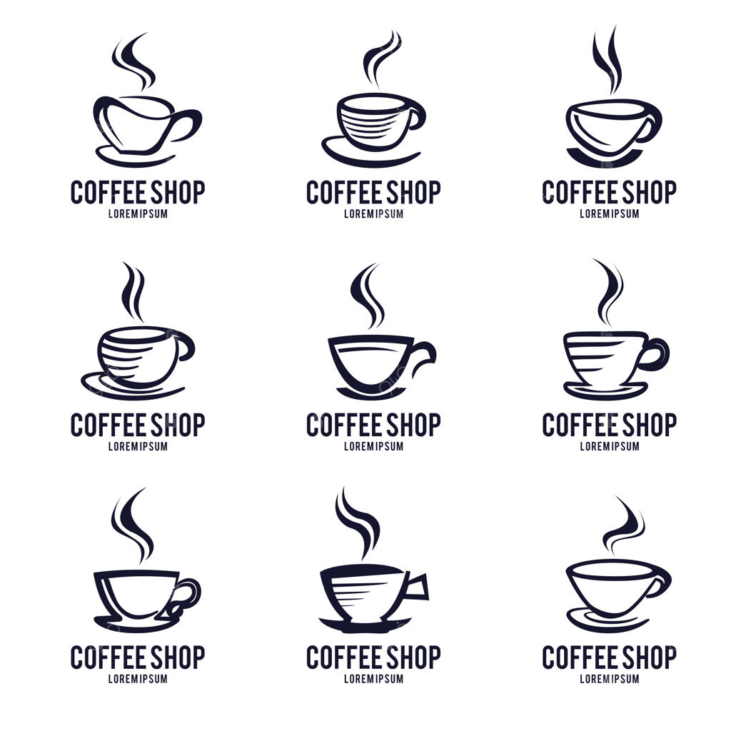 مجموعه طراحی لوگو و آیکون فنجان قهوه
