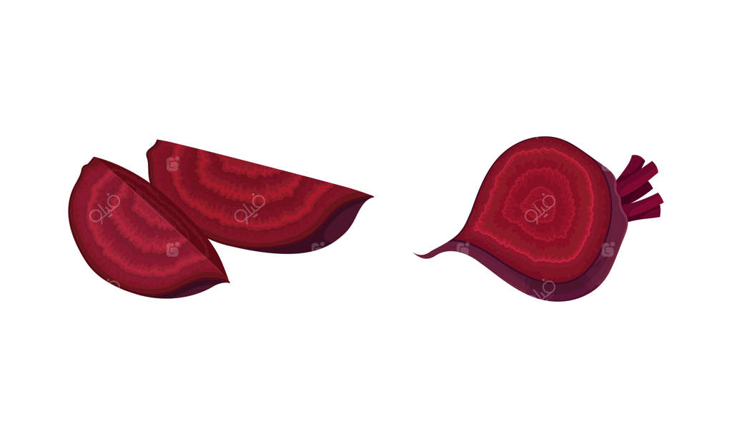 چغندر خرد شده یا چغندر باغی با مقطع برش خورده