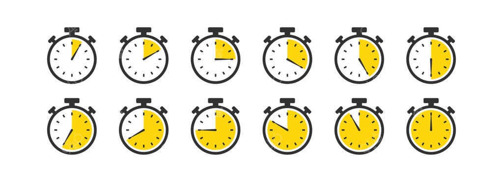 نماد زمان‌سنج. نماد کرونومتر. ساعت مهلت. شمارش معکوس زمان. فلش زمان. تصویر وکتور.