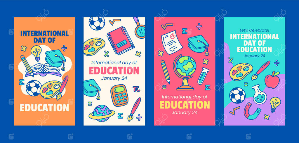 مجموعه استوری‌های اینستاگرام دست‌ساز برای روز جهانی آموزش